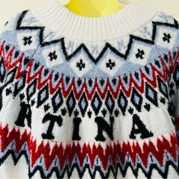 VINTAGE Fair isle Icelandic-Chunky-hand-knitted-White-Winter-Fisherman S… - Picture 5 of 6